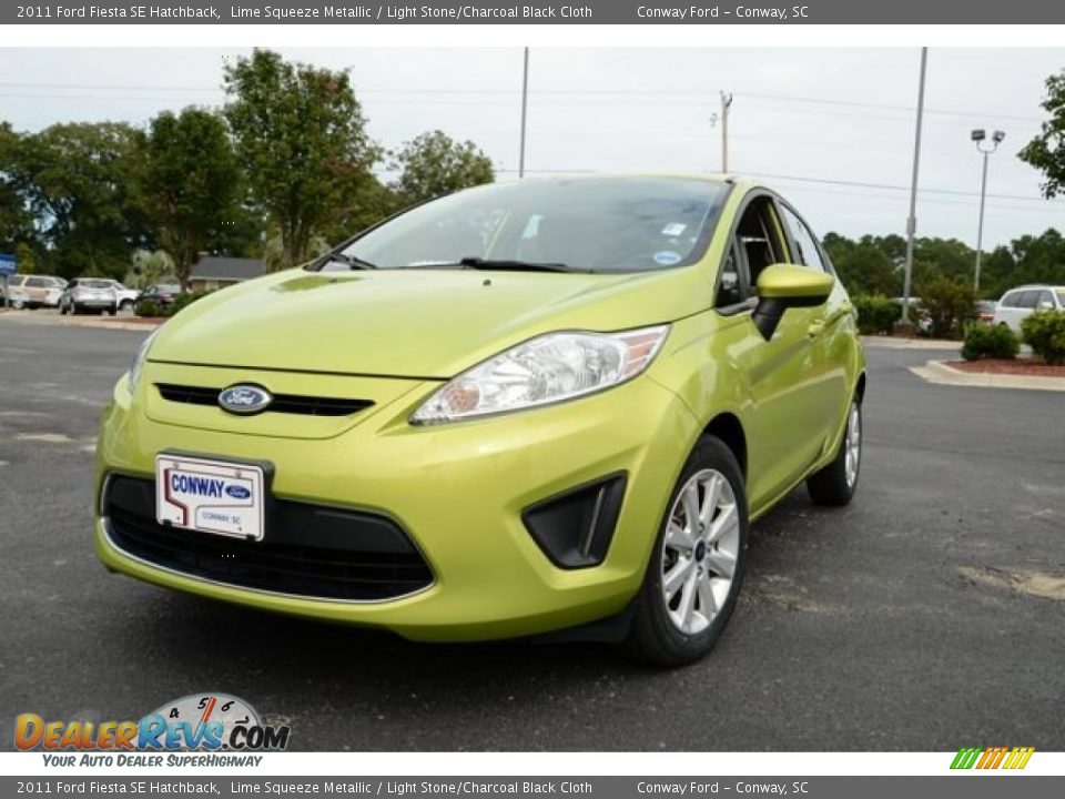 2011 Ford Fiesta SE Hatchback Lime Squeeze Metallic / Light Stone/Charcoal Black Cloth Photo #1