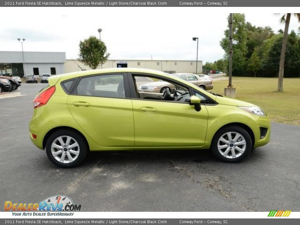 2011 Ford Fiesta SE Hatchback Lime Squeeze Metallic / Light Stone/Charcoal Black Cloth Photo #4