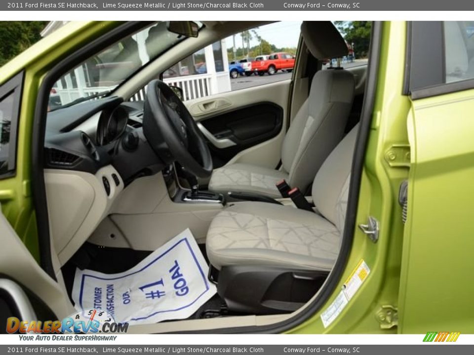 2011 Ford Fiesta SE Hatchback Lime Squeeze Metallic / Light Stone/Charcoal Black Cloth Photo #17
