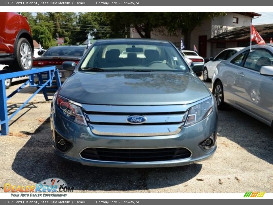 2012 Ford Fusion SE Steel Blue Metallic / Camel Photo #2