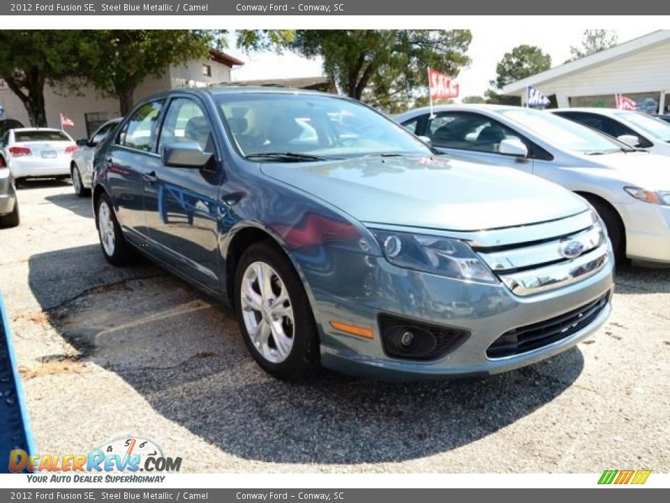 2012 Ford Fusion SE Steel Blue Metallic / Camel Photo #3