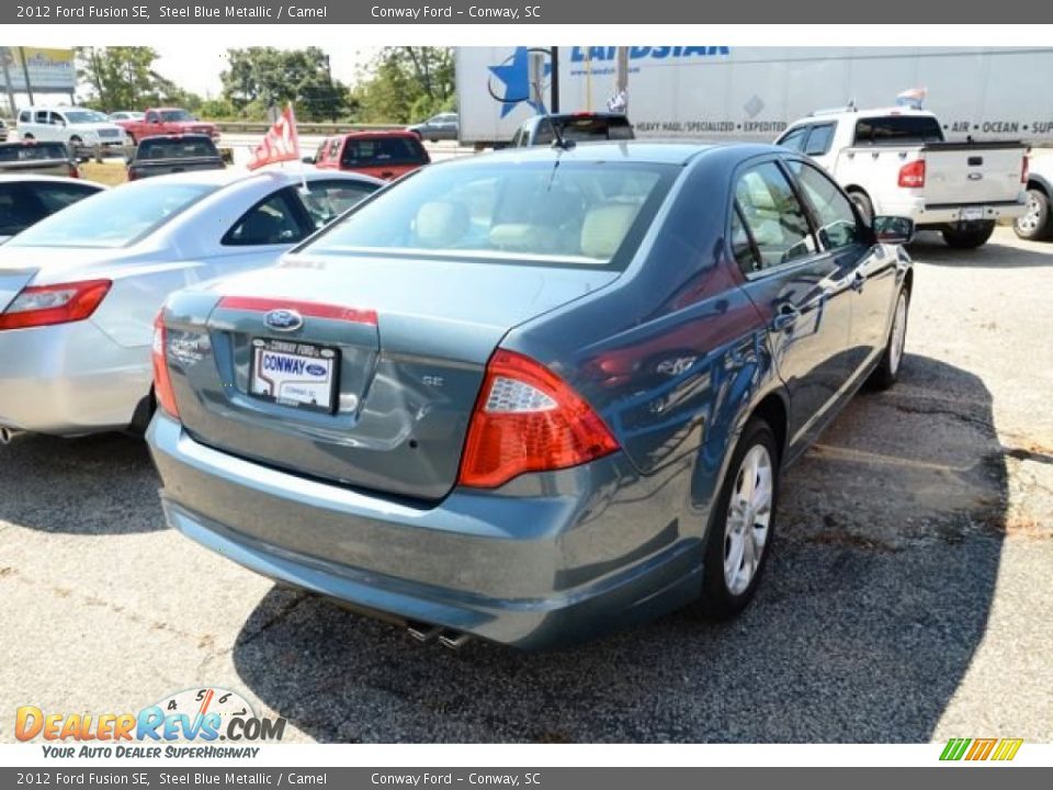 2012 Ford Fusion SE Steel Blue Metallic / Camel Photo #4