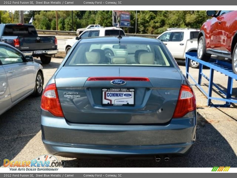 2012 Ford Fusion SE Steel Blue Metallic / Camel Photo #6