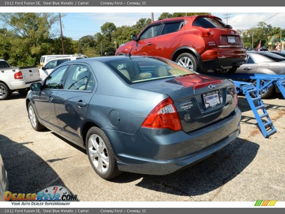 2012 Ford Fusion SE Steel Blue Metallic / Camel Photo #7