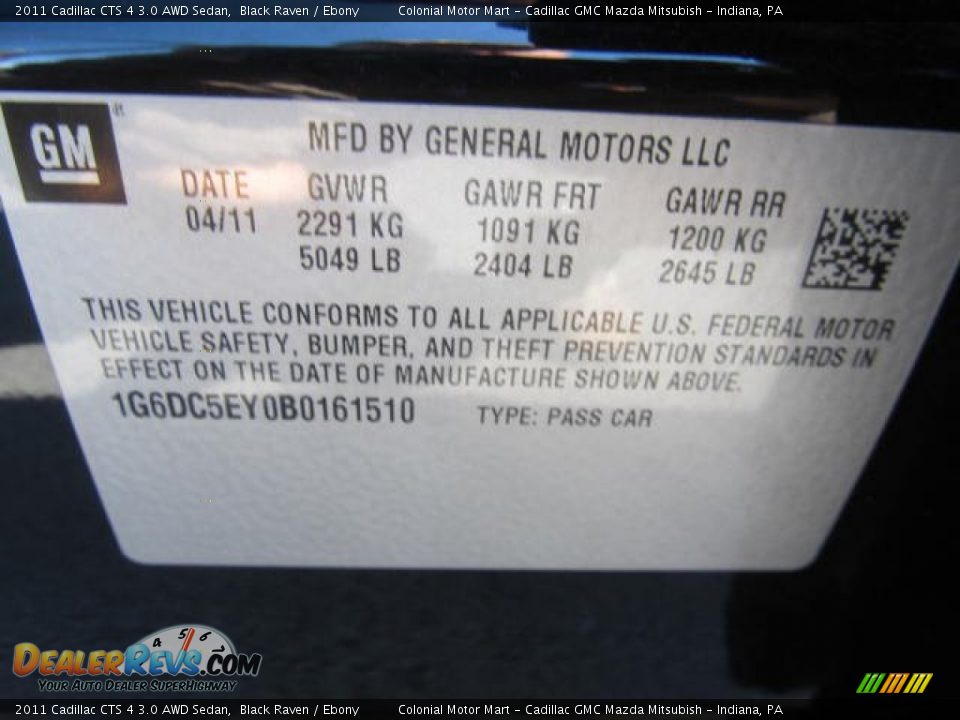 2011 Cadillac CTS 4 3.0 AWD Sedan Black Raven / Ebony Photo #19