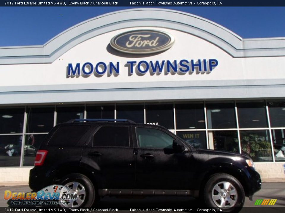 2012 Ford Escape Limited V6 4WD Ebony Black / Charcoal Black Photo #1