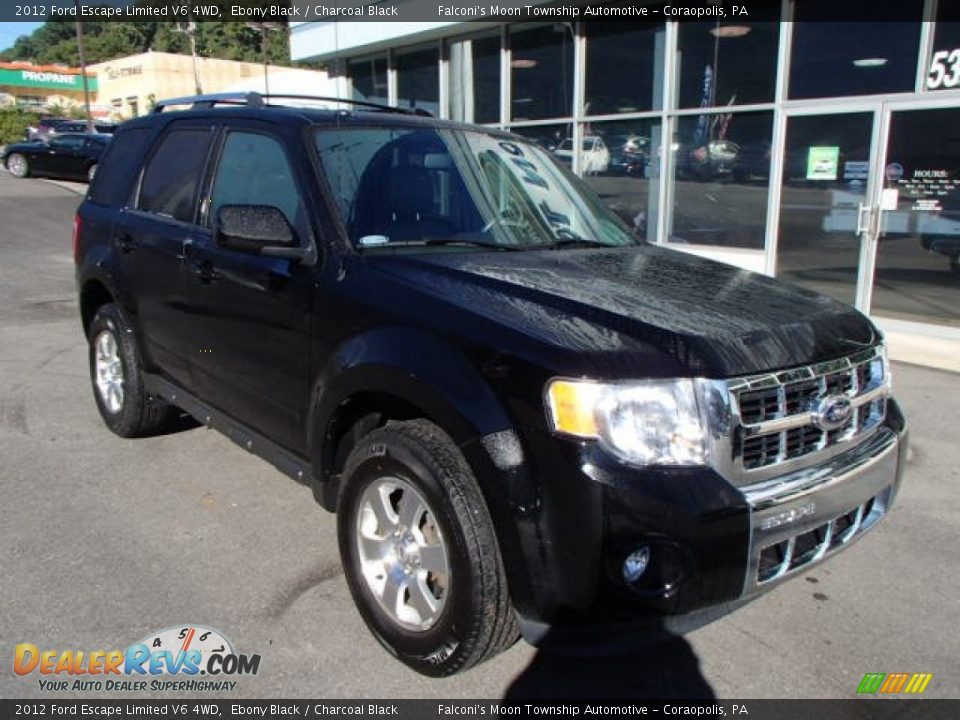 2012 Ford Escape Limited V6 4WD Ebony Black / Charcoal Black Photo #2