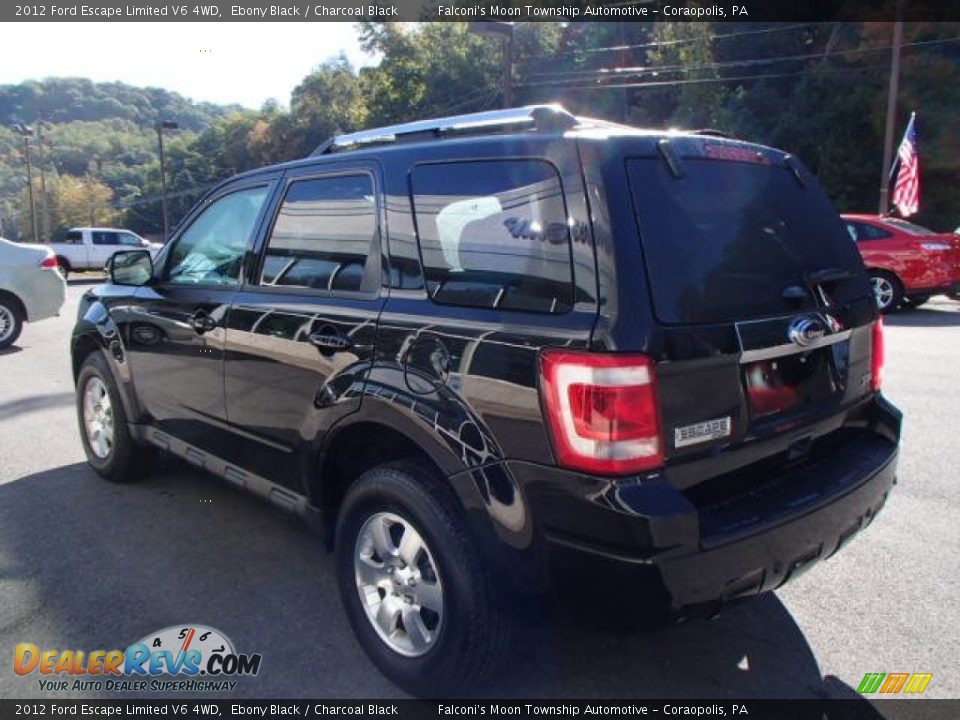 2012 Ford Escape Limited V6 4WD Ebony Black / Charcoal Black Photo #6