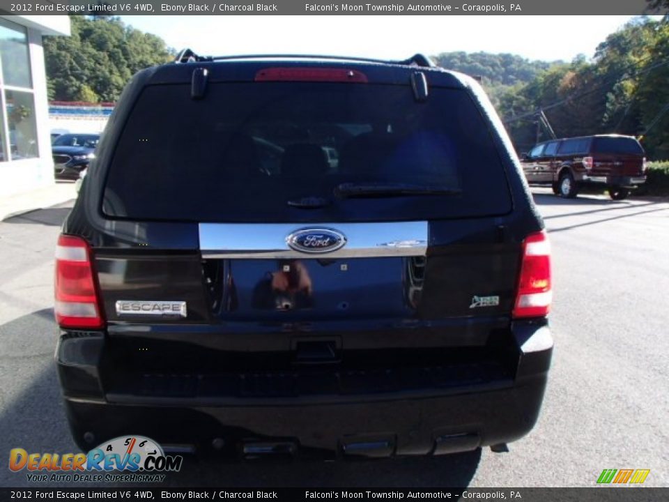 2012 Ford Escape Limited V6 4WD Ebony Black / Charcoal Black Photo #7