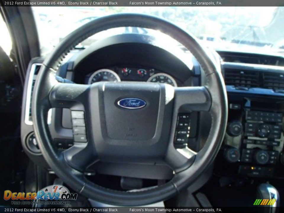 2012 Ford Escape Limited V6 4WD Ebony Black / Charcoal Black Photo #23