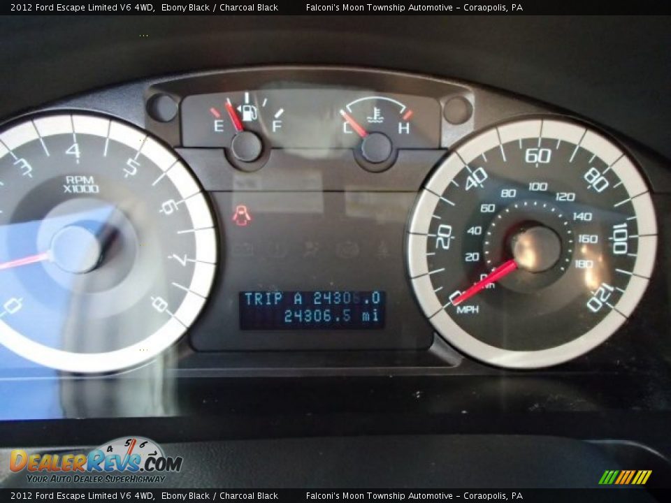 2012 Ford Escape Limited V6 4WD Ebony Black / Charcoal Black Photo #24