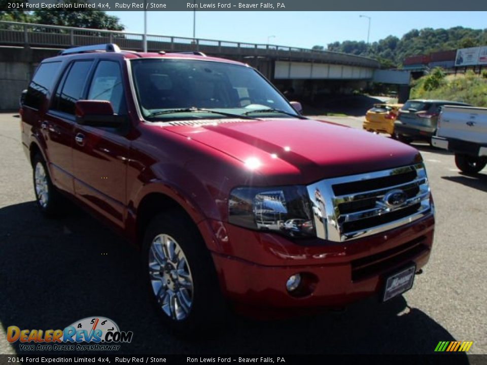 2014 Ford Expedition Limited 4x4 Ruby Red / Stone Photo #2