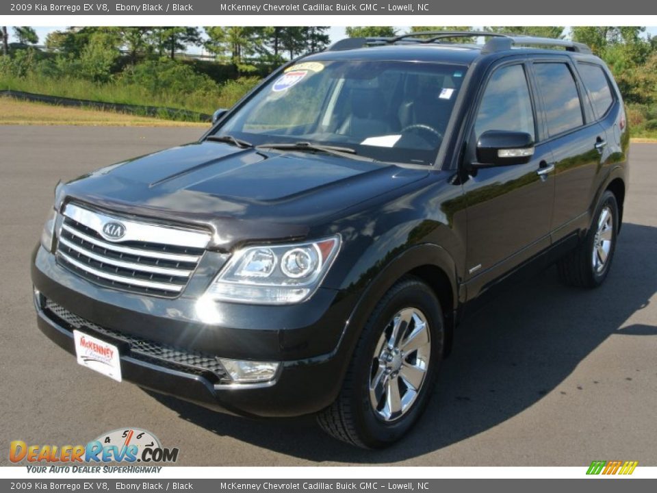 2009 Kia Borrego EX V8 Ebony Black / Black Photo #2