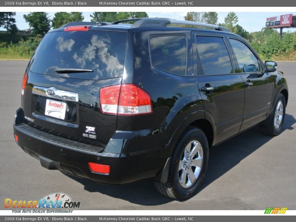 2009 Kia Borrego EX V8 Ebony Black / Black Photo #5