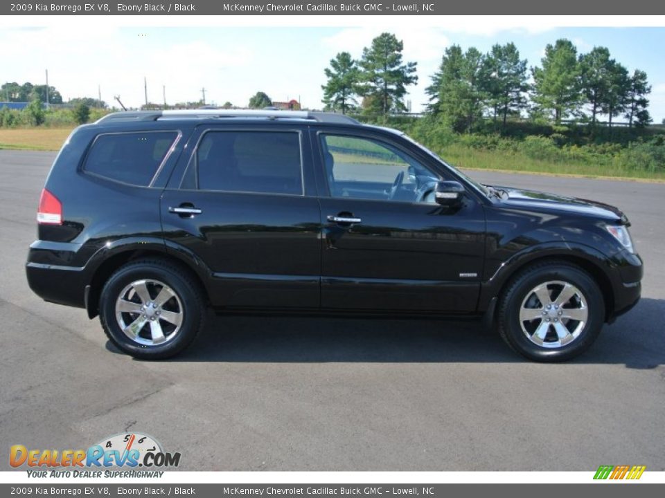 2009 Kia Borrego EX V8 Ebony Black / Black Photo #6