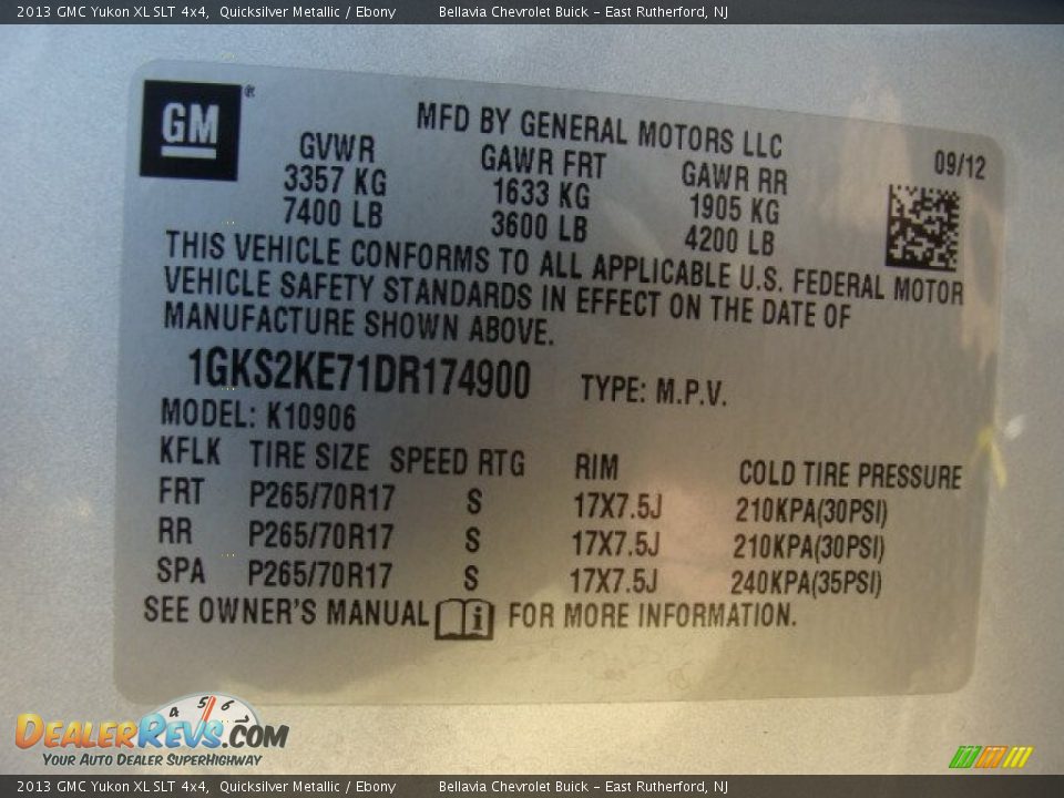 2013 GMC Yukon XL SLT 4x4 Quicksilver Metallic / Ebony Photo #15
