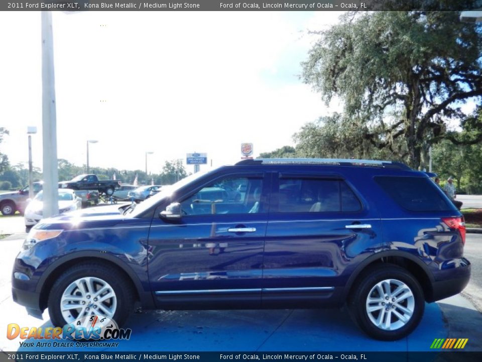 2011 Ford Explorer XLT Kona Blue Metallic / Medium Light Stone Photo #2