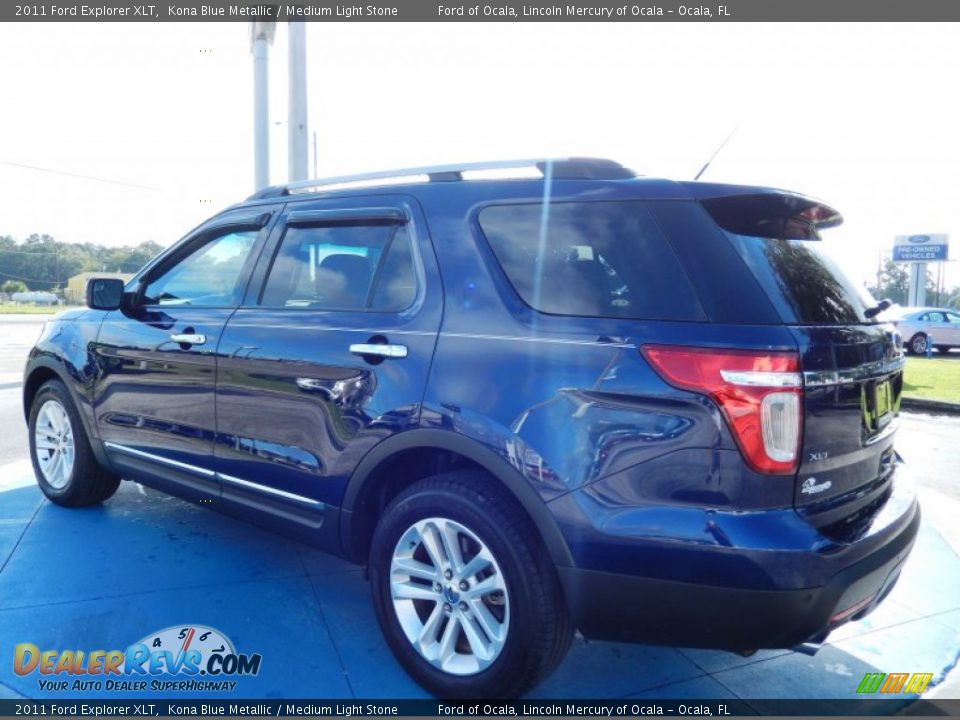 2011 Ford Explorer XLT Kona Blue Metallic / Medium Light Stone Photo #3