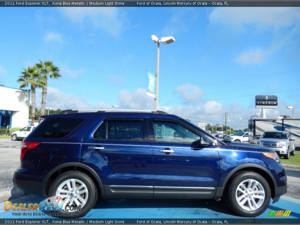2011 Ford Explorer XLT Kona Blue Metallic / Medium Light Stone Photo #6