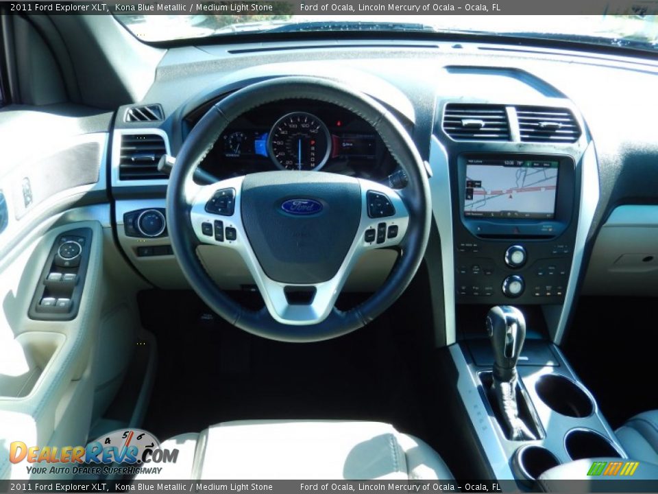 2011 Ford Explorer XLT Kona Blue Metallic / Medium Light Stone Photo #22
