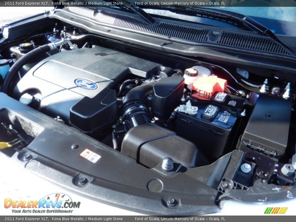 2011 Ford Explorer XLT Kona Blue Metallic / Medium Light Stone Photo #28