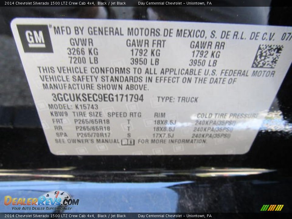 2014 Chevrolet Silverado 1500 LTZ Crew Cab 4x4 Black / Jet Black Photo #19