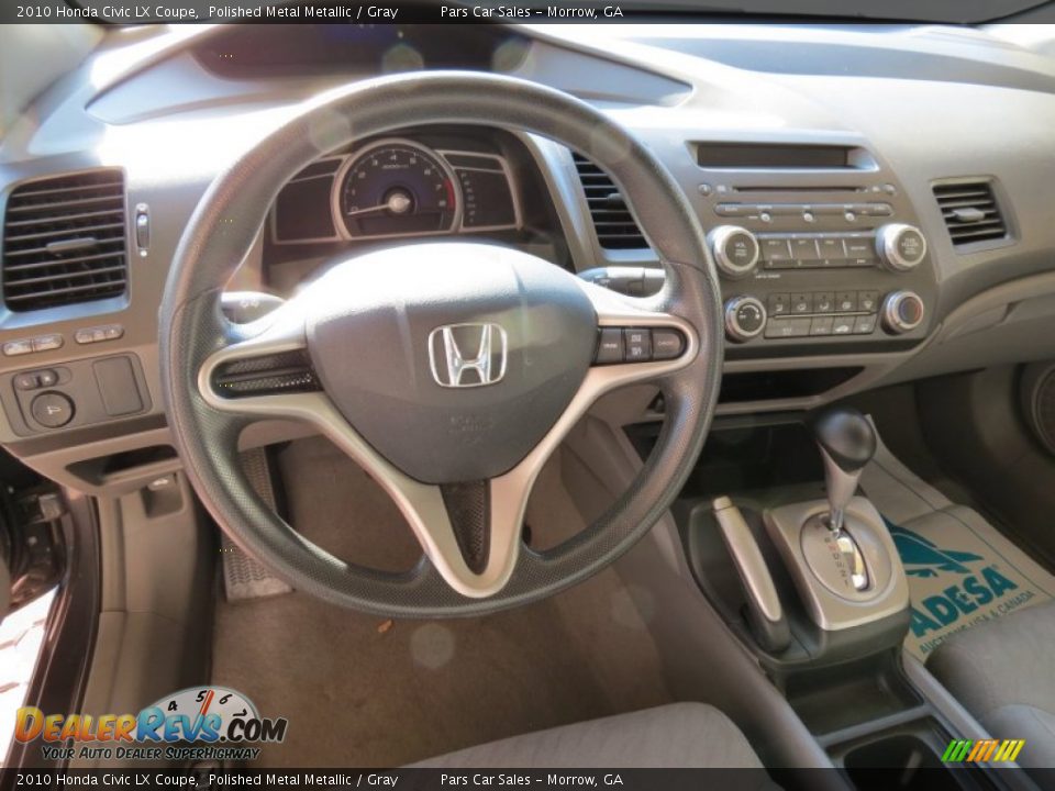2010 Honda Civic LX Coupe Polished Metal Metallic / Gray Photo #8