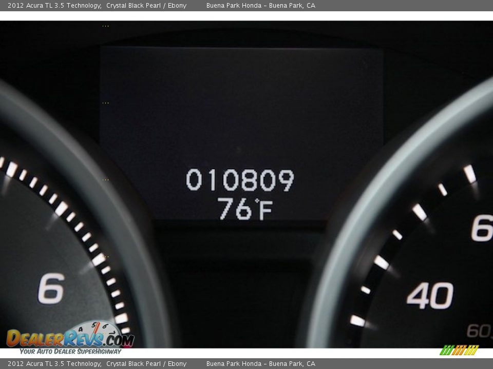 2012 Acura TL 3.5 Technology Crystal Black Pearl / Ebony Photo #7
