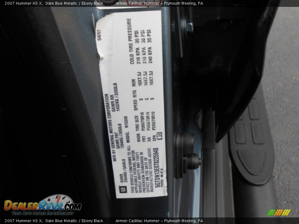 2007 Hummer H3 X Slate Blue Metallic / Ebony Black Photo #26