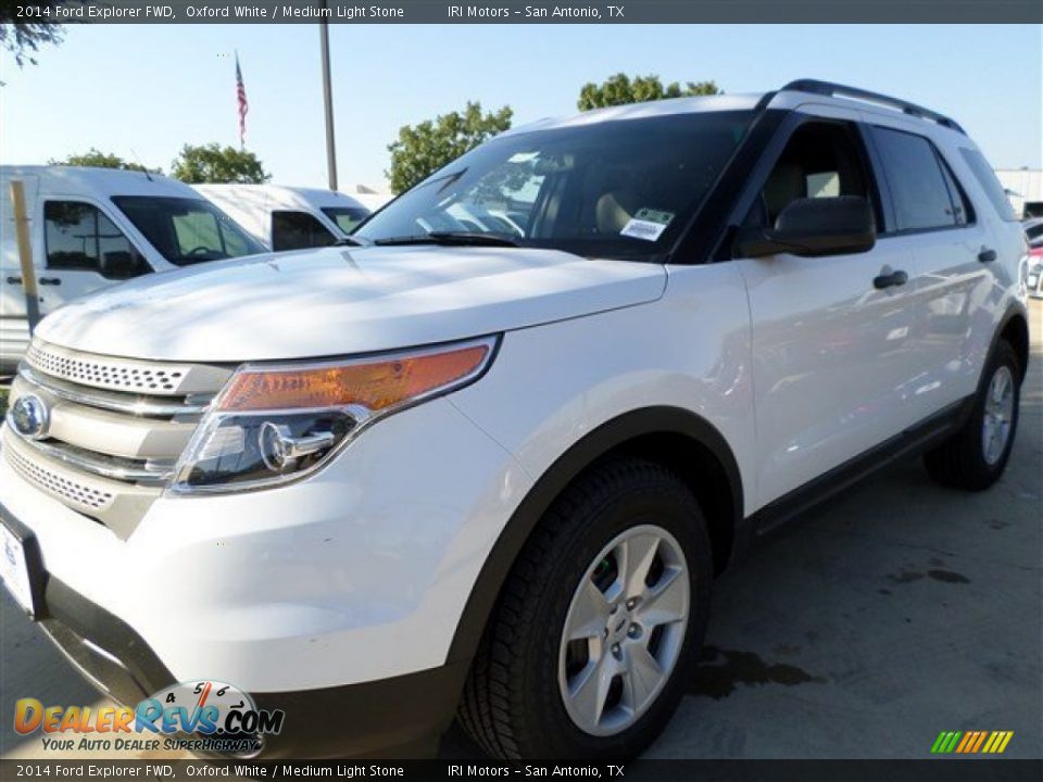 2014 Ford Explorer FWD Oxford White / Medium Light Stone Photo #1