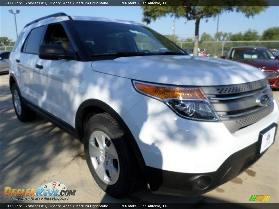 2014 Ford Explorer FWD Oxford White / Medium Light Stone Photo #7