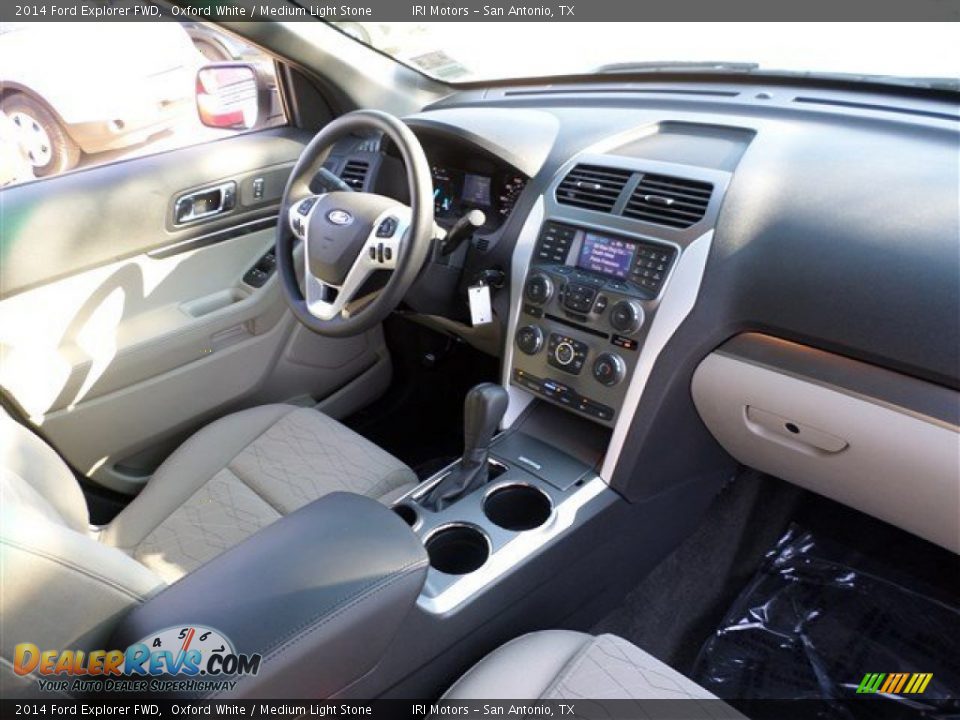 2014 Ford Explorer FWD Oxford White / Medium Light Stone Photo #11