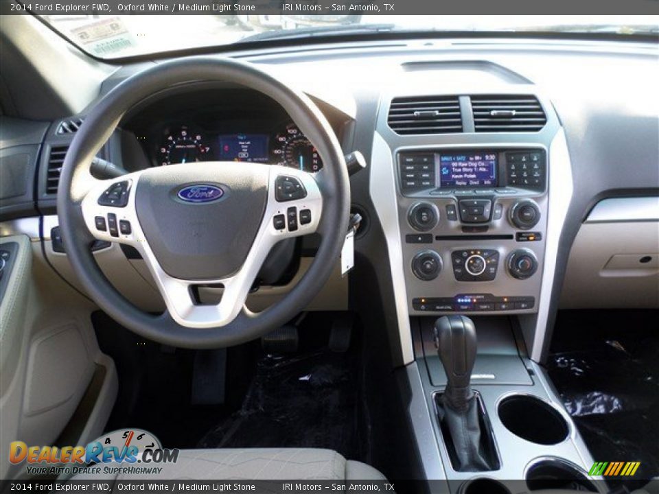 2014 Ford Explorer FWD Oxford White / Medium Light Stone Photo #16