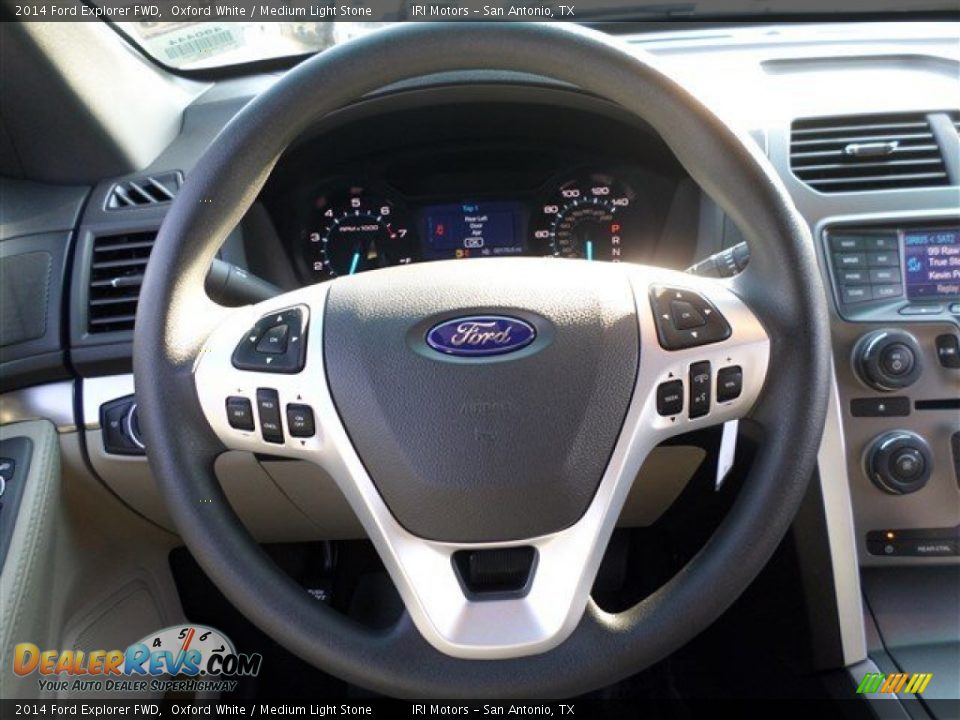 2014 Ford Explorer FWD Oxford White / Medium Light Stone Photo #17
