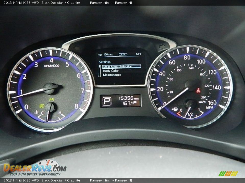 2013 Infiniti JX 35 AWD Black Obsidian / Graphite Photo #14