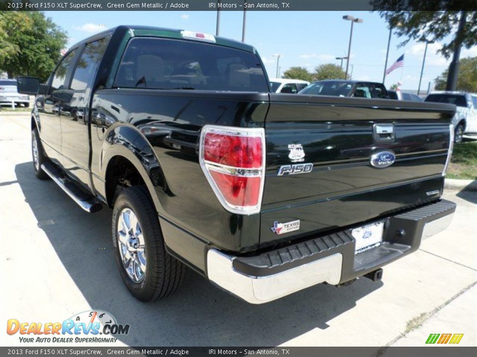 2013 Ford F150 XLT SuperCrew Green Gem Metallic / Adobe Photo #3