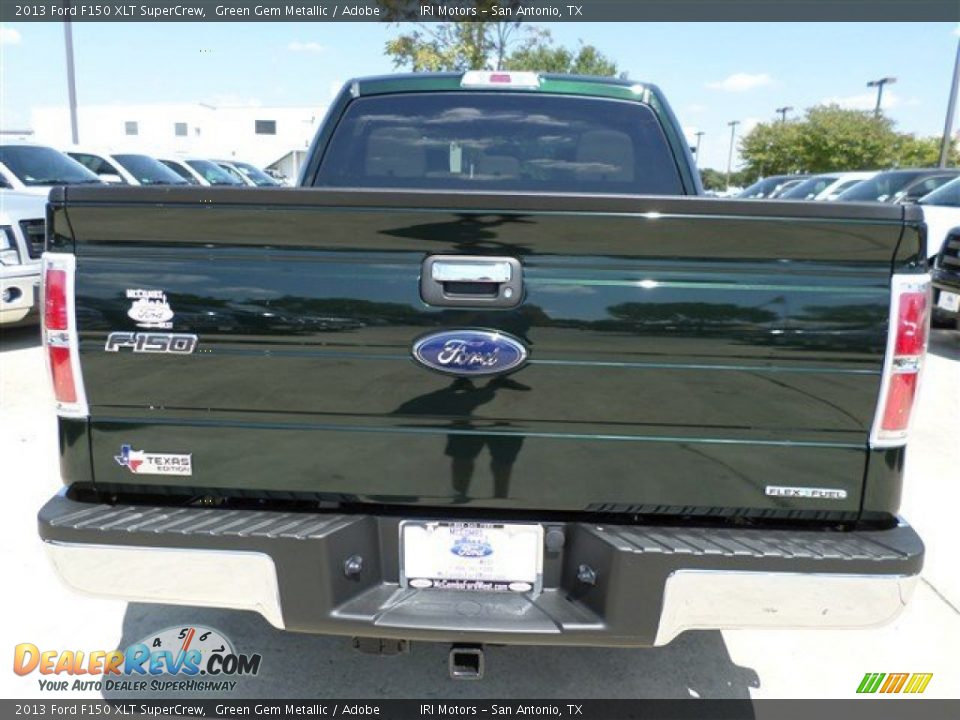 2013 Ford F150 XLT SuperCrew Green Gem Metallic / Adobe Photo #4