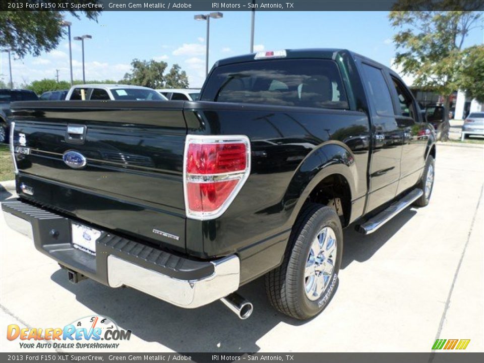 2013 Ford F150 XLT SuperCrew Green Gem Metallic / Adobe Photo #5