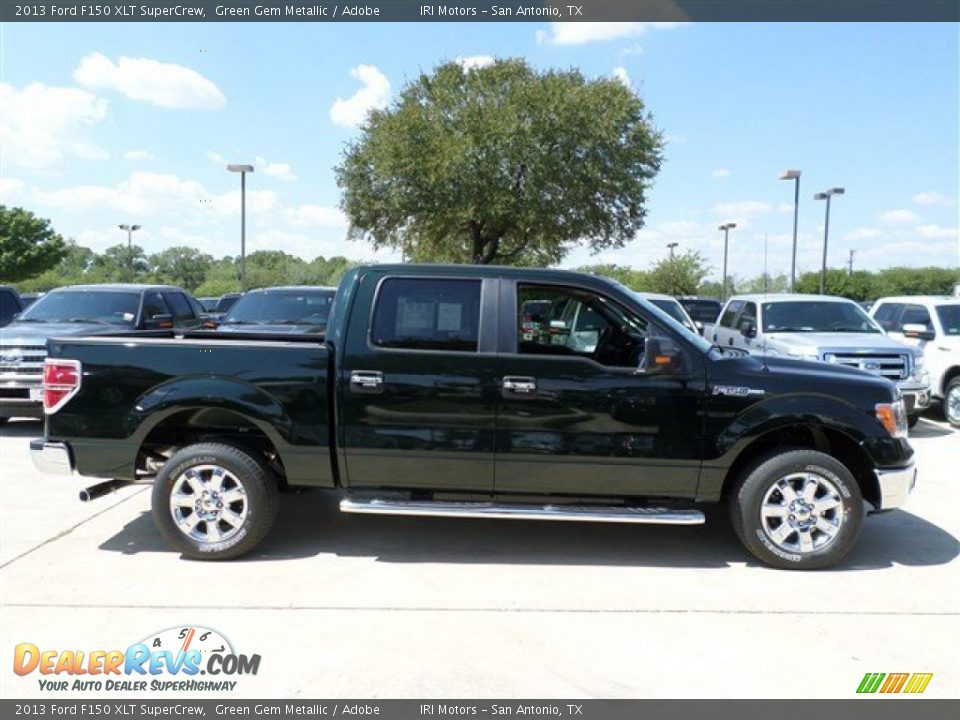 2013 Ford F150 XLT SuperCrew Green Gem Metallic / Adobe Photo #6