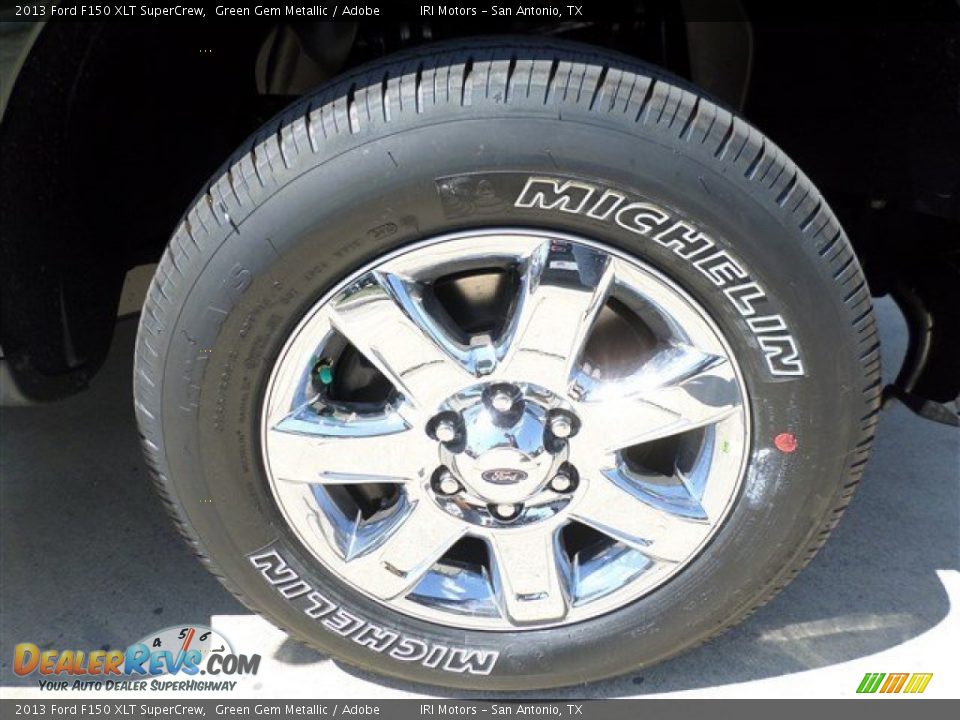 2013 Ford F150 XLT SuperCrew Green Gem Metallic / Adobe Photo #8