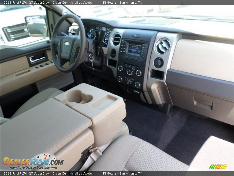 2013 Ford F150 XLT SuperCrew Green Gem Metallic / Adobe Photo #12