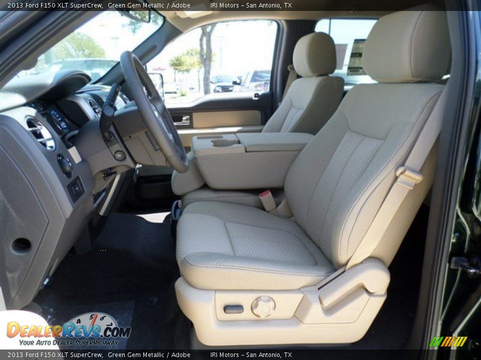 2013 Ford F150 XLT SuperCrew Green Gem Metallic / Adobe Photo #22