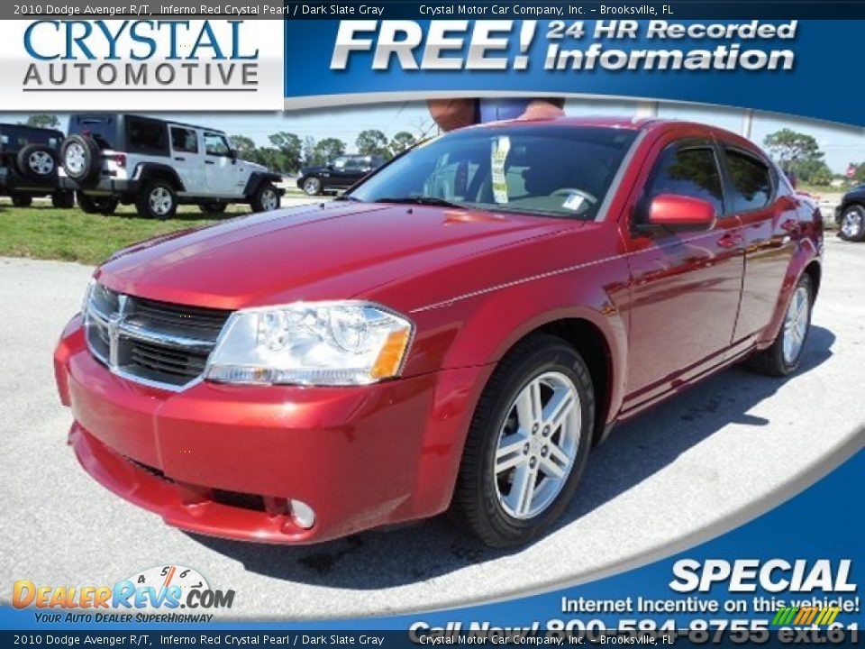 2010 Dodge Avenger R/T Inferno Red Crystal Pearl / Dark Slate Gray Photo #1