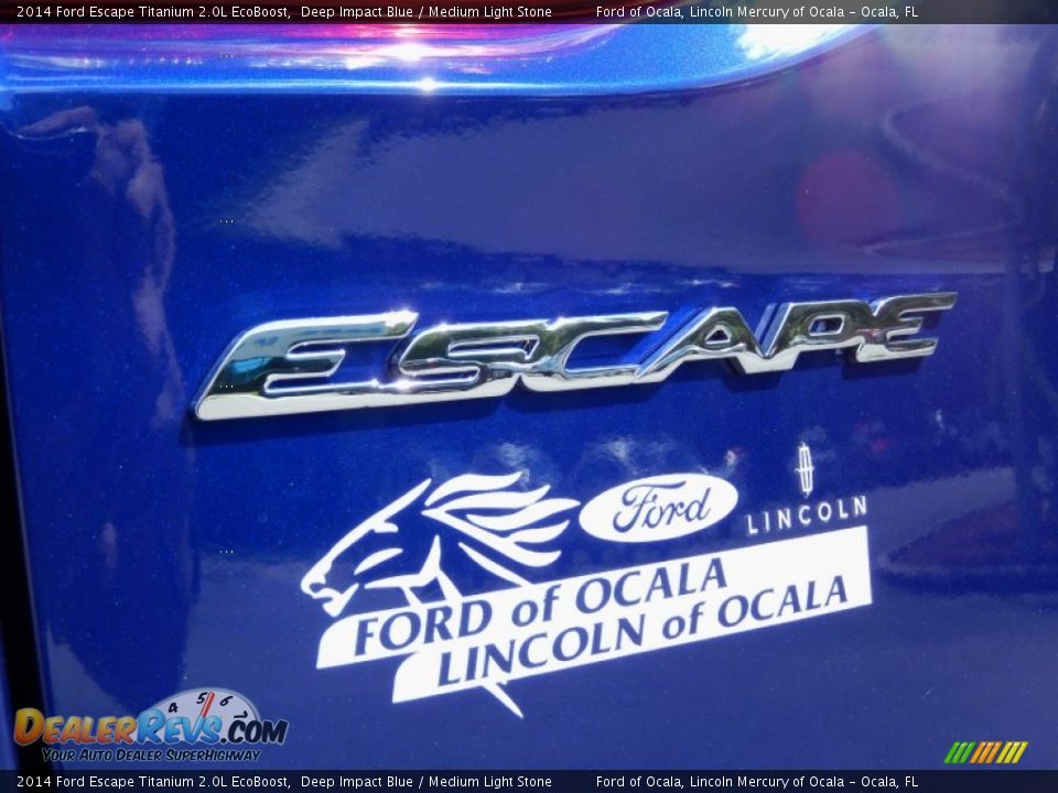 2014 Ford Escape Titanium 2.0L EcoBoost Deep Impact Blue / Medium Light Stone Photo #4