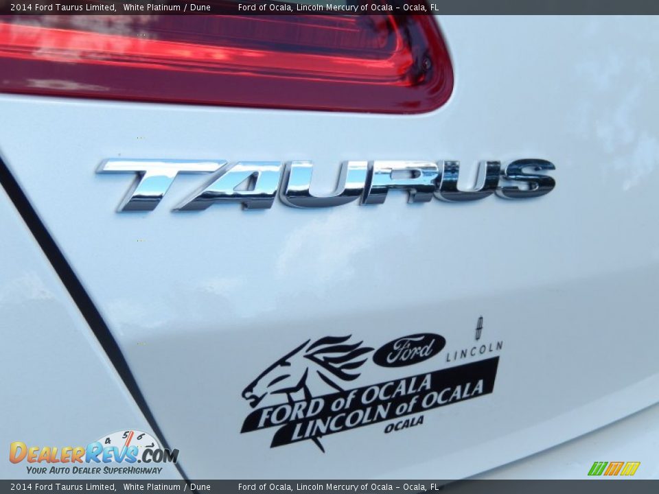 2014 Ford Taurus Limited White Platinum / Dune Photo #4