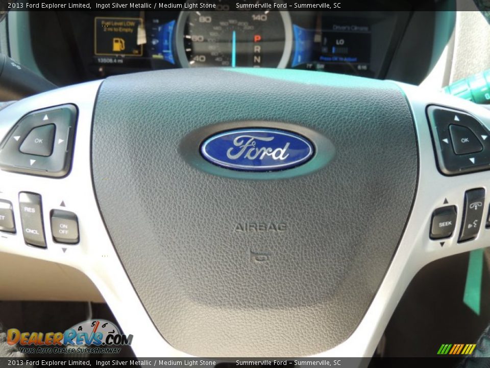2013 Ford Explorer Limited Ingot Silver Metallic / Medium Light Stone Photo #24