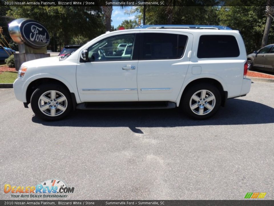 2010 Nissan Armada Platinum Blizzard White / Stone Photo #2