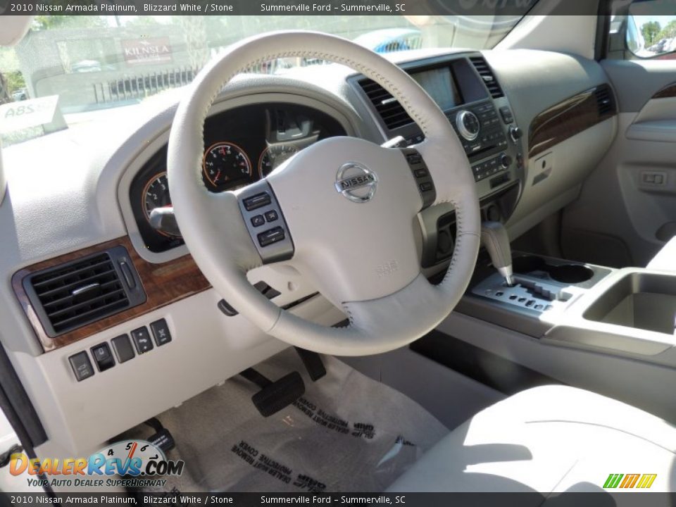 2010 Nissan Armada Platinum Blizzard White / Stone Photo #3