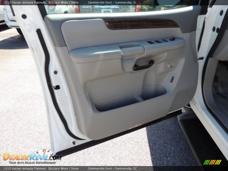 2010 Nissan Armada Platinum Blizzard White / Stone Photo #6