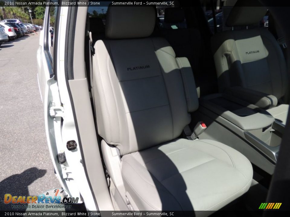 2010 Nissan Armada Platinum Blizzard White / Stone Photo #10